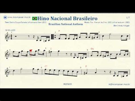 Hino nacional brasileiro sheet music download free in pdf or midi. Brazilian National Anthem - Hino Nacional Brasileiro - YouTube