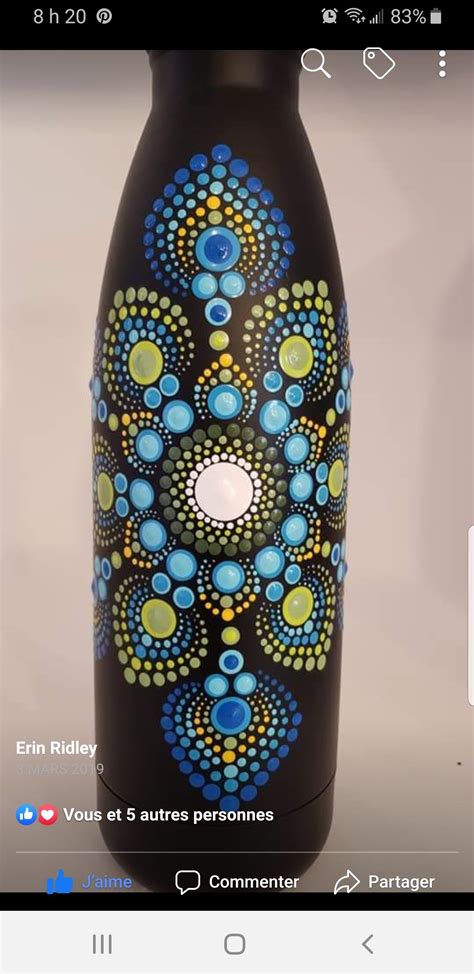 Pin By Marta Eliana Casas Rojas On Mandala Painting Glass Bottles Art Bottle Painting Glass