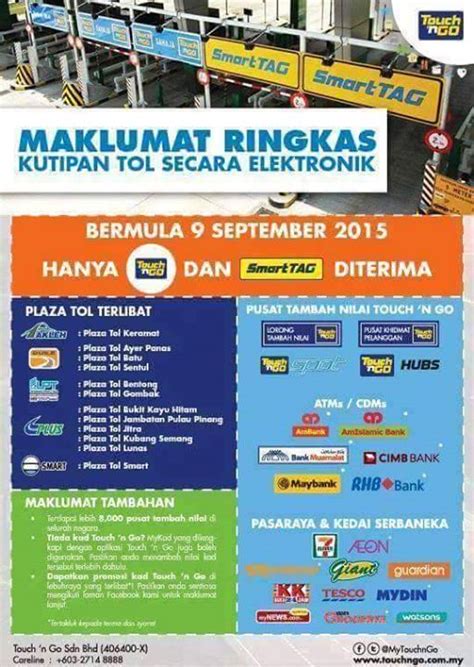 .hasrat plus malaysia berhad (plus) untuk menawarkan pembayaran tol menerusi kad debit dan permit' (vep) melalui penggunaan rfid untuk bayaran caj jalanraya (road charge) di semua pintu. Cara Topup MYCARD Untuk Menggunakan Tol Touch N Go ...