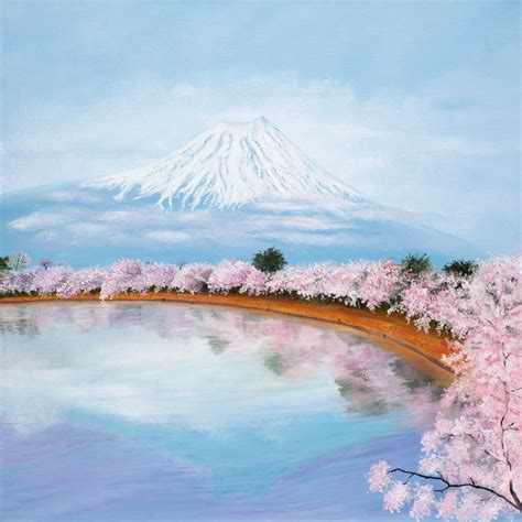Icon Mt Fuji Sakura Cherry Blossom Japanese Landscape Original Etsy