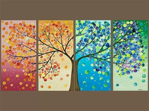 4 Seasons Tree Art Diy Art Painting