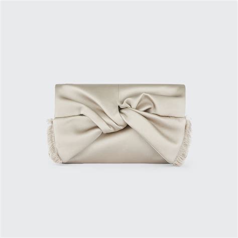 Anya Hindmarch Clutch Bag In Sleek Double Face Satin Knotted Into A