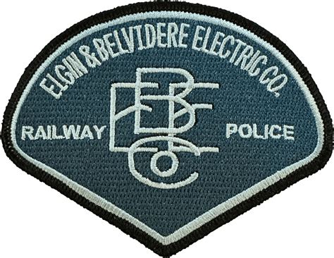 ELGIN & BELVIDERE ELECTRIC COMPANY RAILWAY POLICE DEPARTMENT SHOULDER