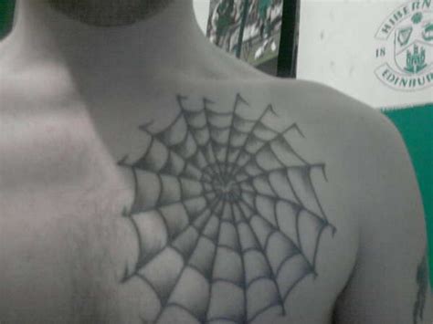 Spider Web Chest Tattoo Designs