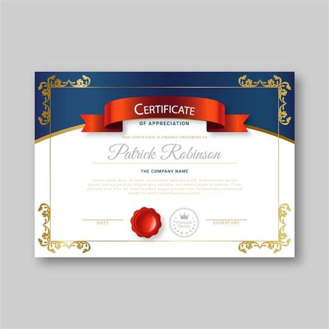 Premium Vector Certificate Template With Elegant Concept