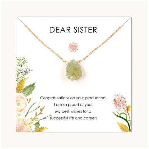 Graduating from college is often one of the most important milestones in someone's life. Graduation Gift for Sister College / Raw Aquamarine ...