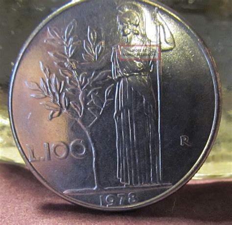 1977 Italian 100 Lire Coin 2 Shiny Italy Bright Italia Big Km 96