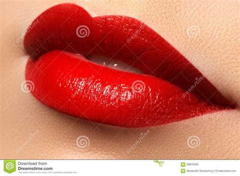 lips beauty red lips beautiful make up closeup sensual mouth lipstick and lipgloss stock