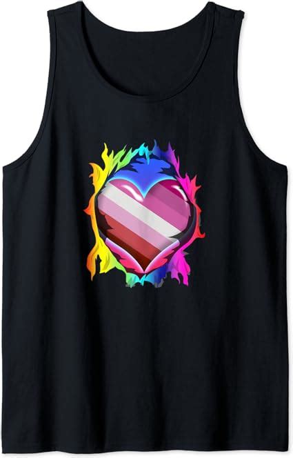 Amazon Com Lgbtq Pride Heart Lesbian Tank Top Clothing My Xxx Hot Girl