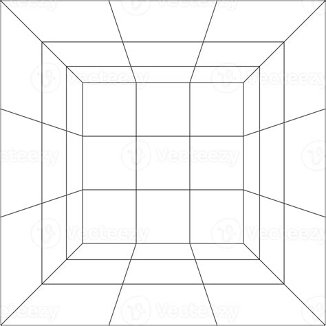 Space With Perspective Grid Line 3d Rendering 25162979 Png