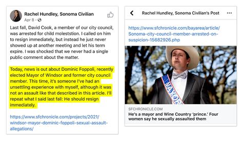 Former Sonoma Mayor Rachel Hundley Accuses Dominic Foppoli Of Sexual Misconduct Flipboard