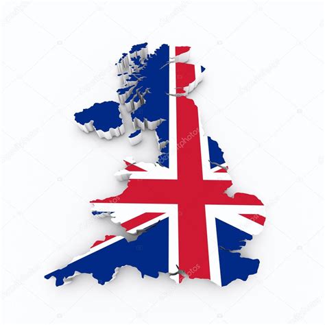Großbritannien Flagge Auf 3d Karte — Stockfoto © Godard 39567403