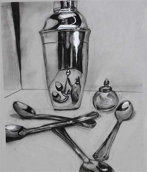 A Study Of Drawing Reflective Metal Objects Reflection Art