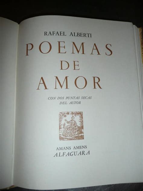 Poemas De Amor De Rafael Alberti Como Nuevo Arpillera Lomo Pergamino