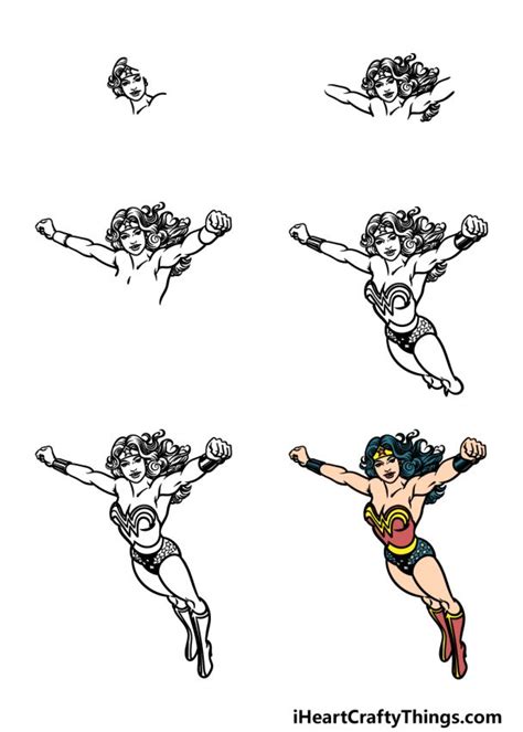 Wonder Woman Drawing How To Draw Wonder Woman Step By Step