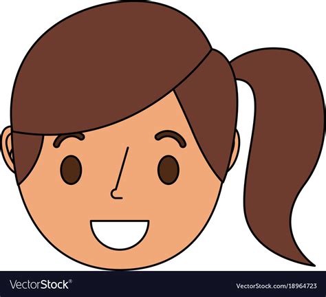 Happy Girl Face Cartoon