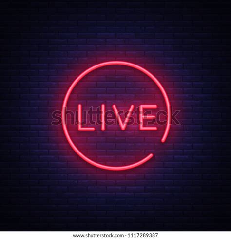Live Neon Sign Vector Live Stream Design Template Neon Sign Light