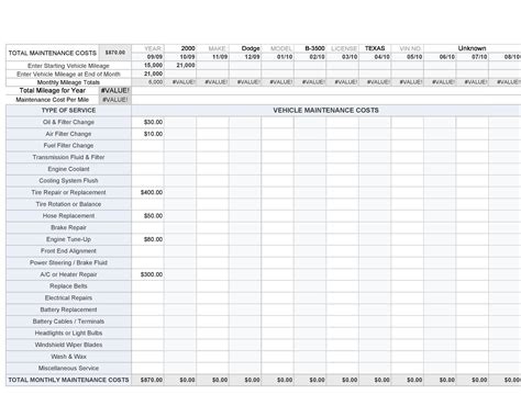 43 Printable Vehicle Maintenance Log Templates Templatelab