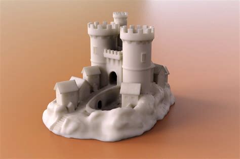 Diorama Medieval Castle Towers Architectural Scale Models