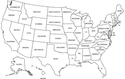 50 States Fill In Map Printable Maps Online