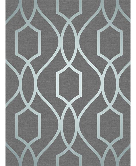 Apex Geometric Trellis Wallpaper Slate Grey And Blue Fine Decor Fd41996