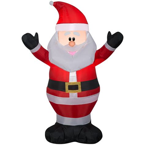 gemmy christmas airblown inflatable santa 3 5 ft tall multicolored