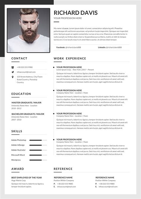 Click here to download it for free. English Resume Template to Download Word Format | English CV