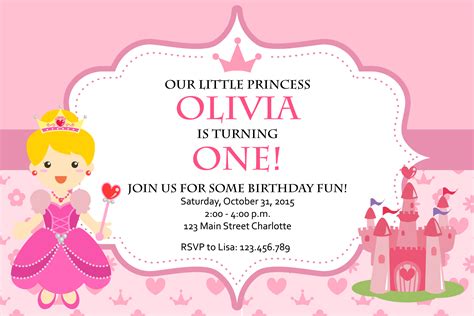 Larger images create a clothesline display, poster, or banner. Princess Birthday Invitation Card - Silvia Natalia