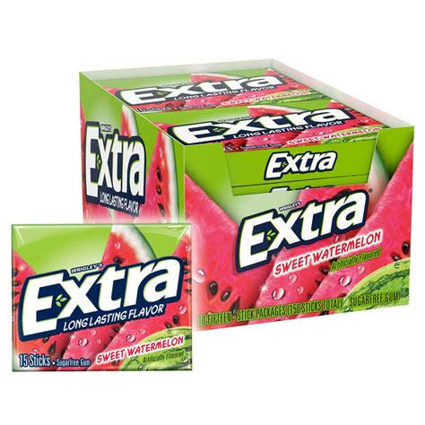 Buy Wrigleys Extra Sweet Watermelon Sugarfree Chewing Gum Box Of 10 X
