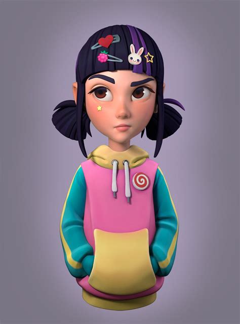 3d Model Character Kid Character Female Character Design Character