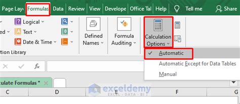 How To Make Excel To Auto Calculate Formulas 4 Simple Methods