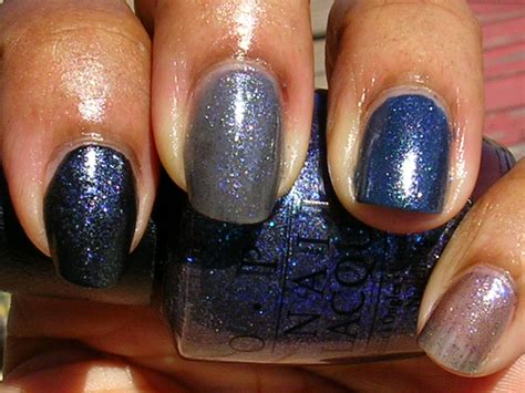 Candy Coated Tips Opi Midnight Blue Glitter Round 2