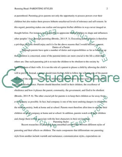 Parenting Styles Research Paper Example | Topics and Well ...