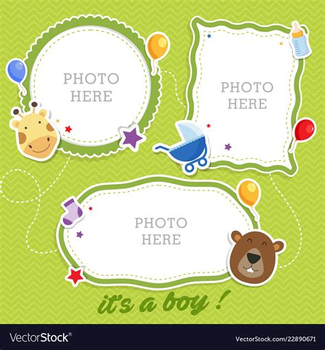 Baby Photo Frames Template Royalty Free Vector Image