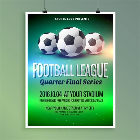 Football Soccer League Event Flyer Poster Design Template Download