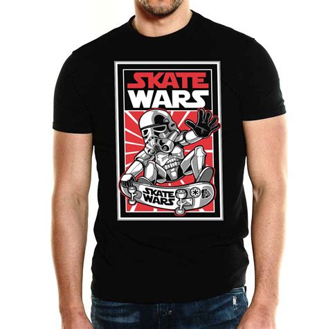 Skate Wars Black T Shirt Star Wars Funny Parody Shirt Hipster Geek