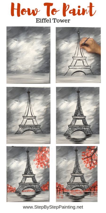 How To Paint An Eiffel Tower Eiffel Tower Painting Canvas Painting