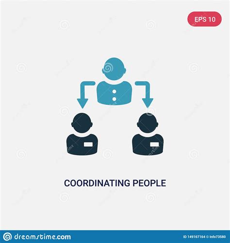 Two Color Coordinating People Vector Icon From Social Concept. Isolated Blue Coordinating People ...