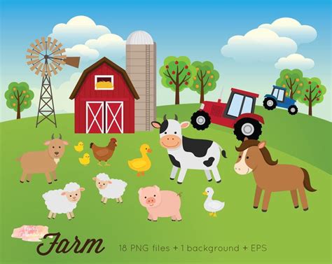 Buy 4 Get 50 Off Farm Animals Clipart Farm Clipart Farm Animals Clip