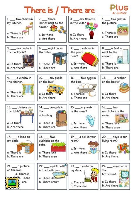 There Is Are Free Worksheet English Lessons For Kids English Grammar