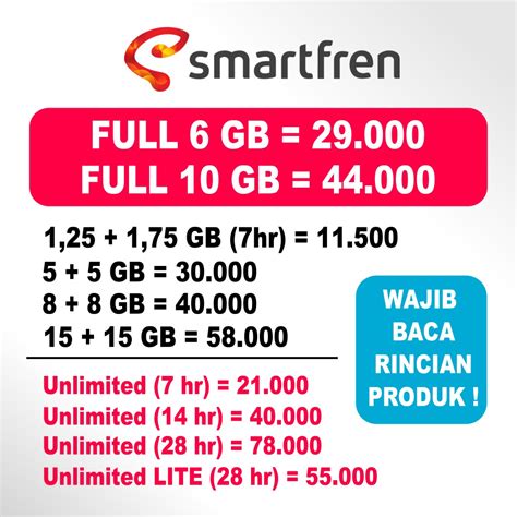 Paket data terlengkap all operator semuanya tersedia disini. PROMO INJECT SMARTFREN 4G UNLIMITED PAKET DATA MURAH ...