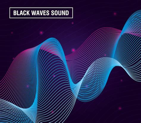Premium Vector Black Waves Sound Purple Background