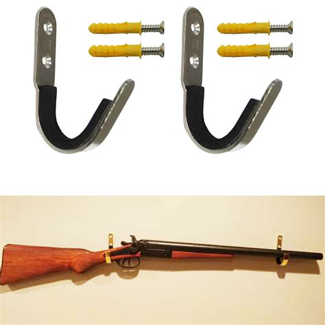 gun rack shotgun hooks rifle hangers archery bow felt lined wall mount storage ebay