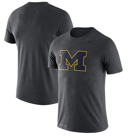 Michigan Wolverines Nike Legend Logo Performance T Shirt Heathered