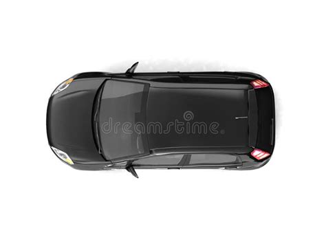 Hatchback Black Car Top View Stock Illustration Illustration Of