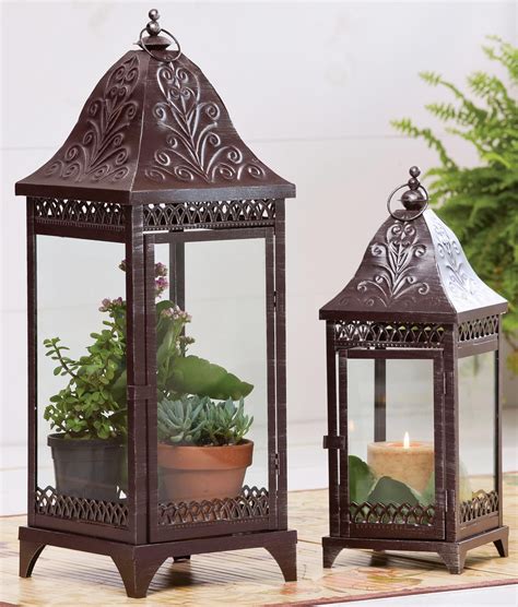 Set Of 2 Bronze Metal Candle Lanterns W2975 Lamps Plus Lanterns