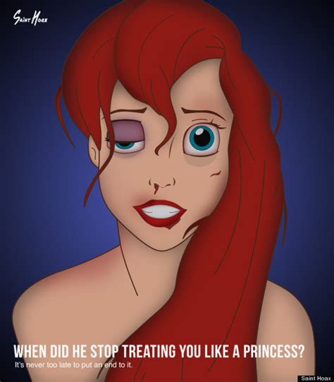Bruised And Bloodied Disney Princesses Remind Us Domestic Violence Can