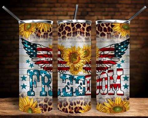 Western Freedom Th Of July Tumbler Png Sublimation Design Etsy