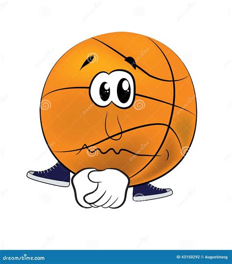 Sad Basketball Ball Cartoon Stock Illustration Image 43150292