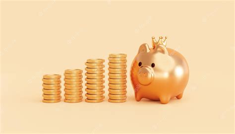Premium Photo Gold Piggy Bank Wearing A Crown With Gold Coin Money